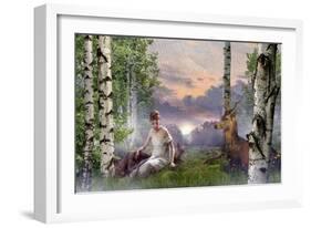 The Queen of the Forest (morning), 2021, (digital collage)-Trygve Skogrand-Framed Giclee Print