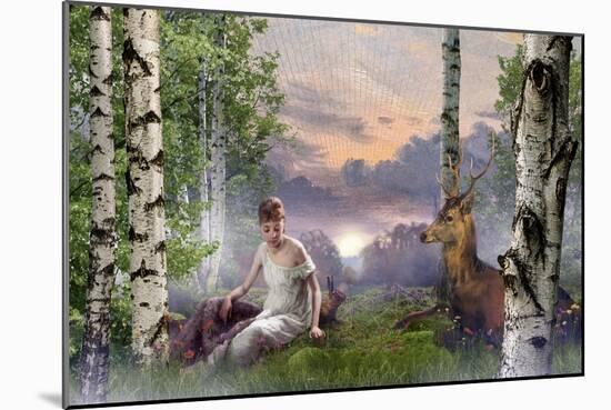 The Queen of the Forest (morning), 2021, (digital collage)-Trygve Skogrand-Mounted Giclee Print