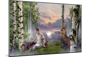The Queen of the Forest (morning), 2021, (digital collage)-Trygve Skogrand-Mounted Giclee Print