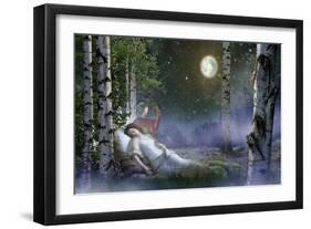 The Queen of the Forest (night), 2021, (digital collage)-Trygve Skogrand-Framed Giclee Print