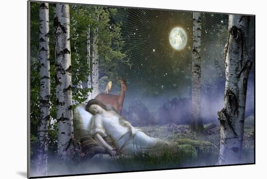The Queen of the Forest (night), 2021, (digital collage)-Trygve Skogrand-Mounted Giclee Print