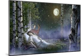 The Queen of the Forest (night), 2021, (digital collage)-Trygve Skogrand-Mounted Giclee Print