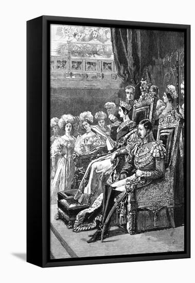 The Queen Opening Parliament, 1846-null-Framed Stretched Canvas