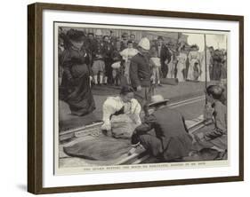 The Queen Putting the Bolts on Fish-Plates, Assisted by Mr Bock-null-Framed Giclee Print