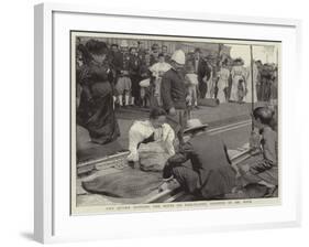 The Queen Putting the Bolts on Fish-Plates, Assisted by Mr Bock-null-Framed Giclee Print