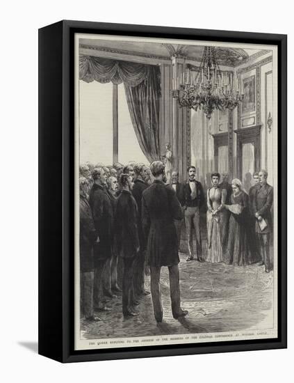 The Queen Replying to the Address of the Members of the Colonial Conference at Windsor Castle-Godefroy Durand-Framed Stretched Canvas