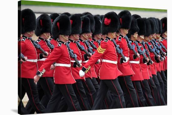 The Queen's Annual Birthday Parade Trooping the Colour, Horse Guards Parade at Whitehall, London-null-Stretched Canvas