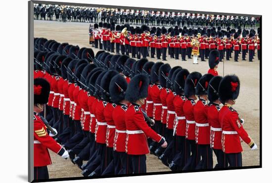 The Queen's Annual Birthday Parade Trooping the Colour, Horse Guards Parade at Whitehall, London-null-Mounted Art Print