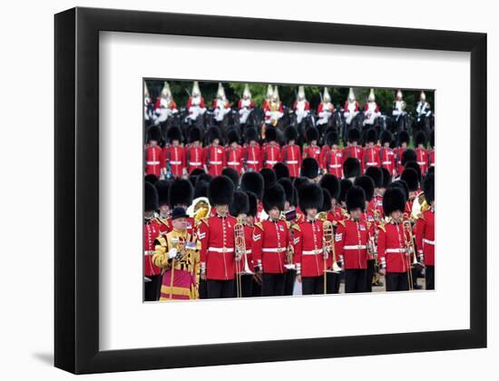 The Queen's Annual Birthday Parade Trooping the Colour, Horse Guards Parade at Whitehall, London-null-Framed Art Print