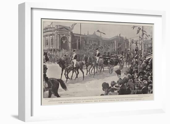 The Queen's Arrival in Dublin, Her Majesty Passing the Old Parliament House-Frederic De Haenen-Framed Giclee Print