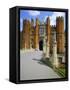 The Queen's Beasts on the Bridge Leading to Hampton Court Palace, Hampton Court, London, England-Walter Rawlings-Framed Stretched Canvas