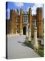 The Queen's Beasts on the Bridge Leading to Hampton Court Palace, Hampton Court, London, England-Walter Rawlings-Stretched Canvas