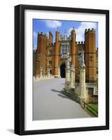 The Queen's Beasts on the Bridge Leading to Hampton Court Palace, Hampton Court, London, England-Walter Rawlings-Framed Photographic Print