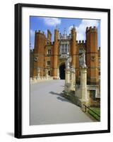 The Queen's Beasts on the Bridge Leading to Hampton Court Palace, Hampton Court, London, England-Walter Rawlings-Framed Photographic Print