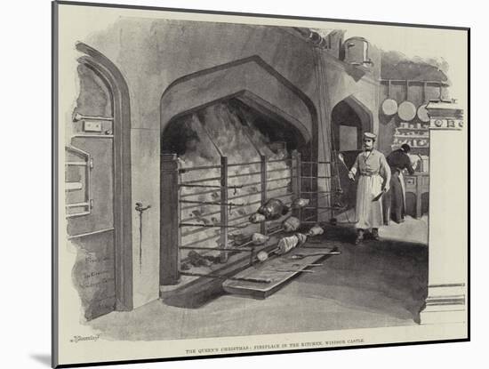 The Queen's Christmas, Fireplace in the Kitchen, Windsor Castle-William 'Crimea' Simpson-Mounted Giclee Print