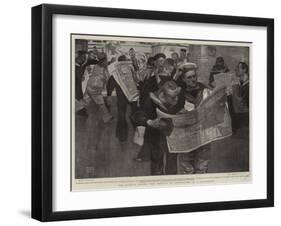 The Queen's Death, the Arrival of Newspapers on a Battleship-Frank Craig-Framed Giclee Print