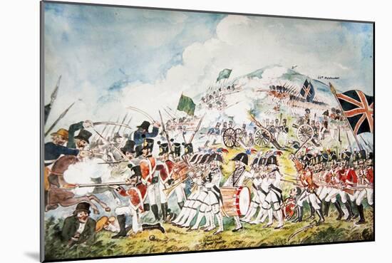 The Queen's Own Royal Dublin Militia Going into Action at the Battle of Vinegar Hill, Wexford, 1798-William II Sadler-Mounted Giclee Print