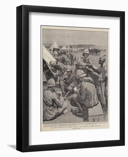 The Queen's Present to Her Soldiers, Arrival of the Chocolate at Modder River Camp-William Small-Framed Giclee Print