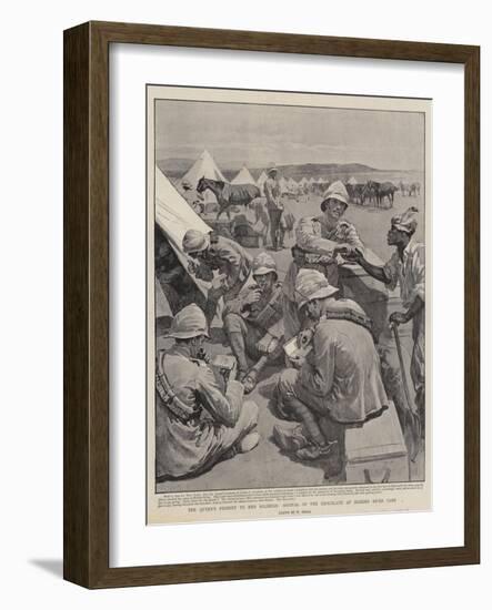 The Queen's Present to Her Soldiers, Arrival of the Chocolate at Modder River Camp-William Small-Framed Giclee Print