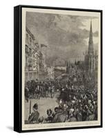 The Queen's Visit to Birmingham, the Royal Procession in the Bull Ring-Henry William Brewer-Framed Stretched Canvas