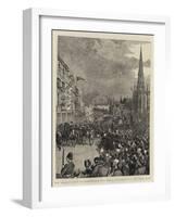 The Queen's Visit to Birmingham, the Royal Procession in the Bull Ring-Henry William Brewer-Framed Giclee Print