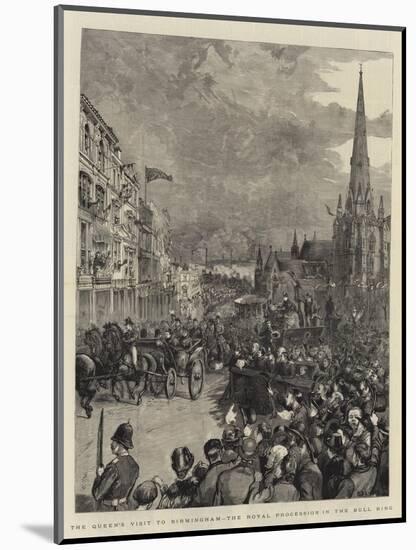 The Queen's Visit to Birmingham, the Royal Procession in the Bull Ring-Henry William Brewer-Mounted Giclee Print