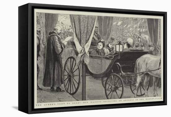 The Queen's Visit to Derby, Her Majesty Receiving an Address in the Market-Place-Robert Barnes-Framed Stretched Canvas