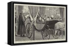 The Queen's Visit to Derby, Her Majesty Receiving an Address in the Market-Place-Robert Barnes-Framed Stretched Canvas