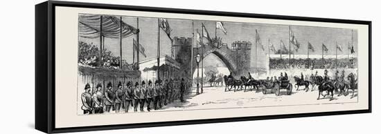 The Queen's Visit to Epping Forest: the Royal Procession Leaving Chingford Station-null-Framed Stretched Canvas