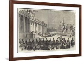 The Queen's Visit to Leeds, Her Majesty Leaving the Townhall-null-Framed Giclee Print