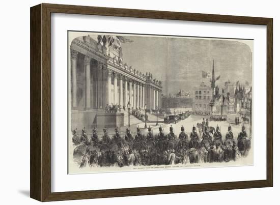 The Queen's Visit to Leeds, Her Majesty Leaving the Townhall-null-Framed Giclee Print