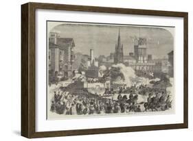 The Queen's Visit to Leeds, Her Majesty Passing Through Clarendon Road-null-Framed Giclee Print