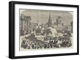 The Queen's Visit to Leeds, Her Majesty Passing Through Clarendon Road-null-Framed Giclee Print