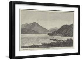 The Queen's Visit to North Wales, Picture of Bala Lake, Presented to the Queen by Welsh Ladies-Edwin Pettitt-Framed Giclee Print