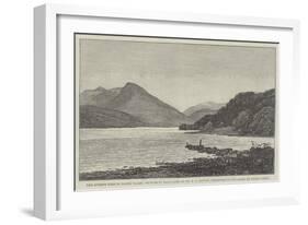 The Queen's Visit to North Wales, Picture of Bala Lake, Presented to the Queen by Welsh Ladies-Edwin Pettitt-Framed Giclee Print