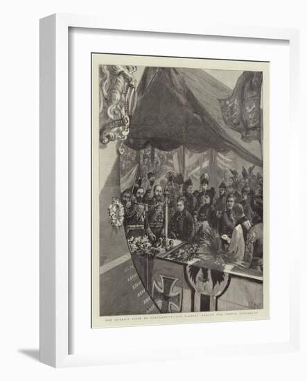 The Queen's Visit to Portsmouth, Her Majesty Naming the Royal Sovereign-Sydney Prior Hall-Framed Giclee Print