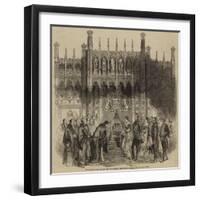 The Queen's Visit to the City of London, the Royal Throne in the Guildhall-null-Framed Giclee Print