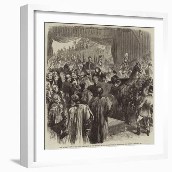 The Queen's Visit to the City, Reception of Her Majesty at the Surrey End of Blackfriars New Bridge-Sir John Gilbert-Framed Giclee Print