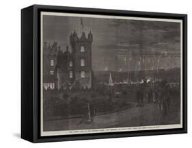 The Queen's Visit to the Scottish Border, the Fireworks and Beacon Fires Viewed from Floors Castle-null-Framed Stretched Canvas