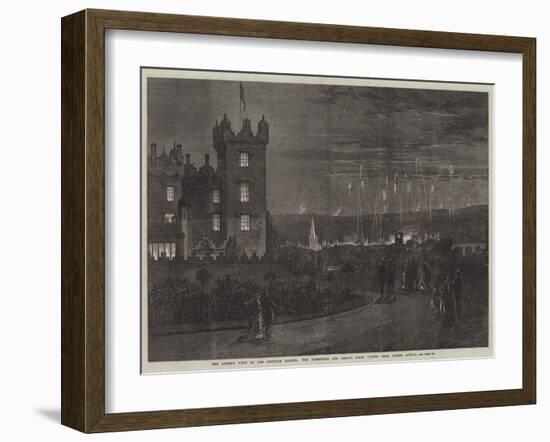 The Queen's Visit to the Scottish Border, the Fireworks and Beacon Fires Viewed from Floors Castle-null-Framed Giclee Print