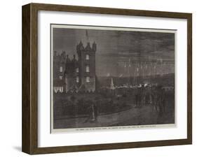 The Queen's Visit to the Scottish Border, the Fireworks and Beacon Fires Viewed from Floors Castle-null-Framed Giclee Print