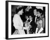 The Queen Talking to Bruce Forsythe and Eartha Kitt. November 1958-null-Framed Photographic Print