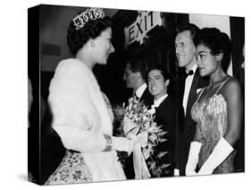 The Queen Talking to Bruce Forsythe and Eartha Kitt. November 1958-null-Stretched Canvas