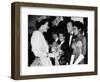 The Queen Talking to Bruce Forsythe and Eartha Kitt. November 1958-null-Framed Photographic Print