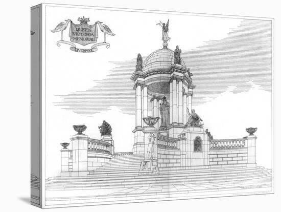 The Queen Victoria Memorial, Liverpool, Merseyside, 1906-Ralph Keighley-Stretched Canvas
