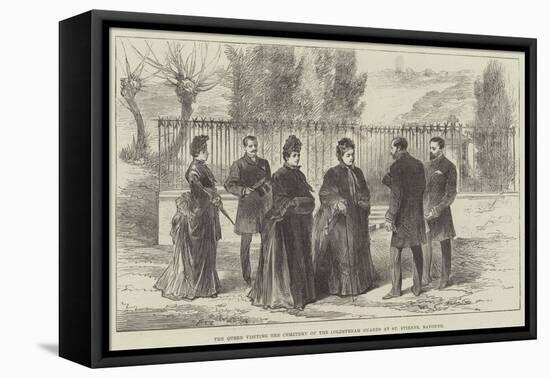 The Queen Visiting the Cemetery of the Coldstream Guards at St Etienne, Bayonne-null-Framed Stretched Canvas