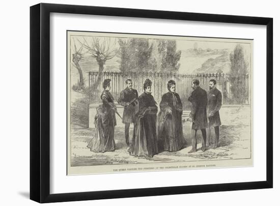 The Queen Visiting the Cemetery of the Coldstream Guards at St Etienne, Bayonne-null-Framed Giclee Print