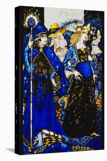 The Queens of Sheba, Meath and Connaught'. 'Queens', Nine Glass Panels Acided, Stained and…-Harry Clarke-Stretched Canvas