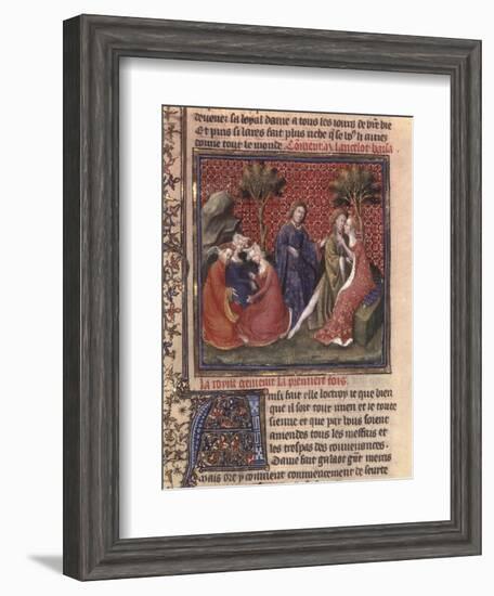 The Quest For the Holy Grail and Arthurs Death, Part of the Manuscript Lancelot of the Lake-null-Framed Giclee Print