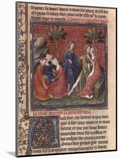 The Quest For the Holy Grail and Arthurs Death, Part of the Manuscript Lancelot of the Lake-null-Mounted Giclee Print